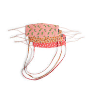 3 Printed Origami Masks mask Caraa Adult in Red Colors